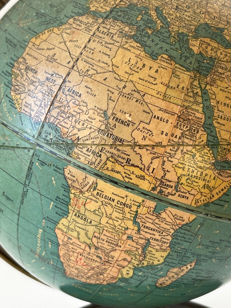 Cram's Universal Territorial Globe 12" 1930's Vintage
