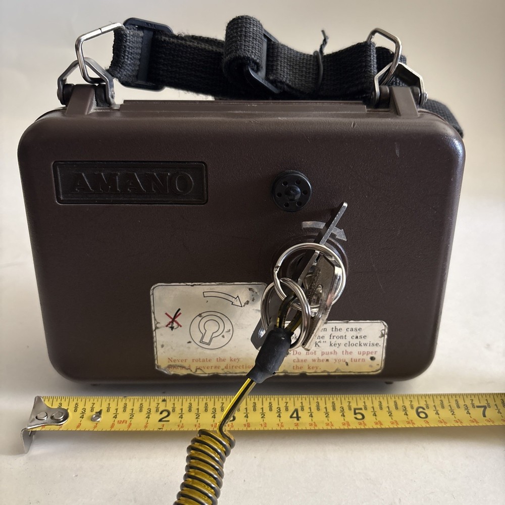Amano PR-600 Watchman's Time Clock W/Master Keys UNTESTED PREOWNED
