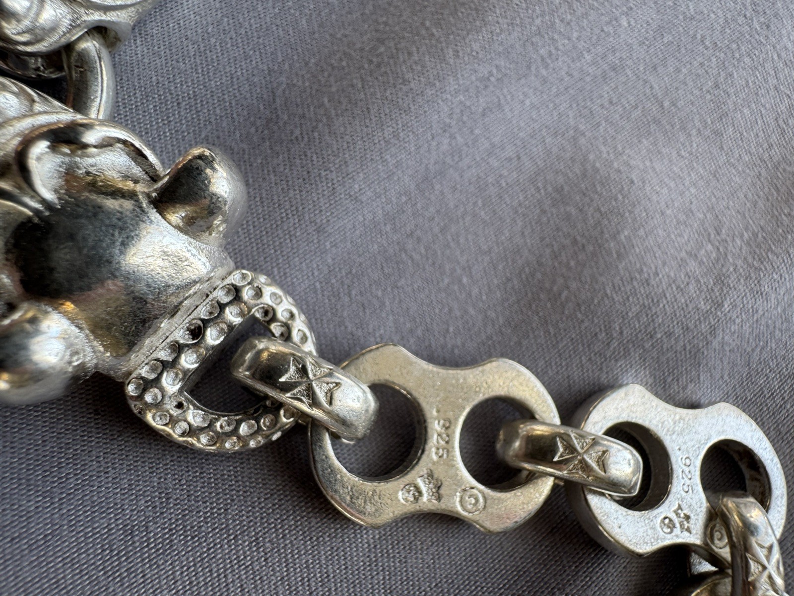 Mens 925 Sterling Silver Necklace Heavy Streetwear Style