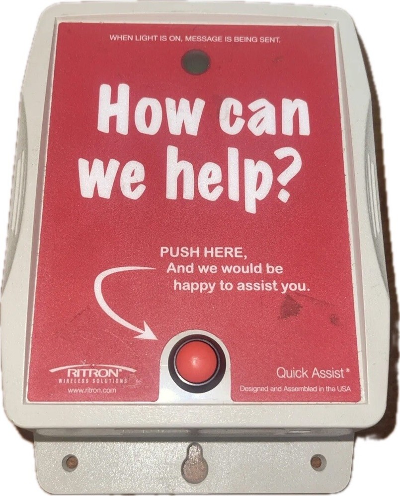 RITRON RQA-151 Wireless Call Button Box - How Can We Help? UHF - USED