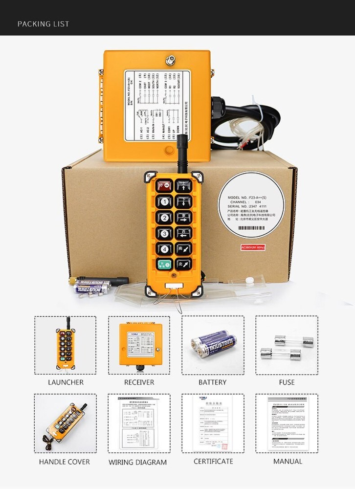 F23-a++ Mobile Crane Md Electric Hoist Wireless Remote Control Crane Controller