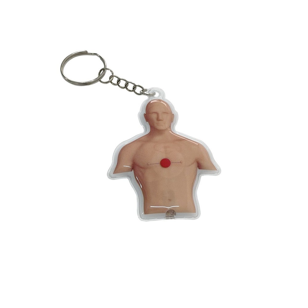 100pcs/lot CPR Manikin Keychain LED Light for CPR Courses Gift