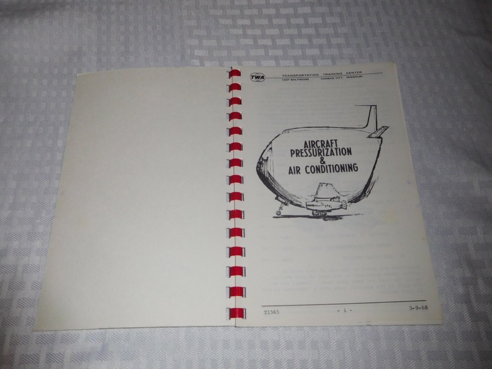 TWA BASIC PRESSURIZATION AND AIR CONDITIONING MANUAL HANDBOOK 1968