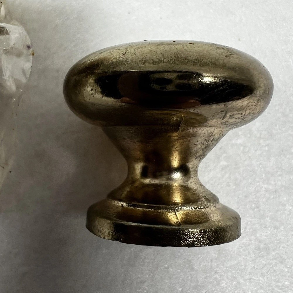 Lot of 3 Solid Brass Cabinet Drawer Knobs Pulls with Screws Vintage 70s