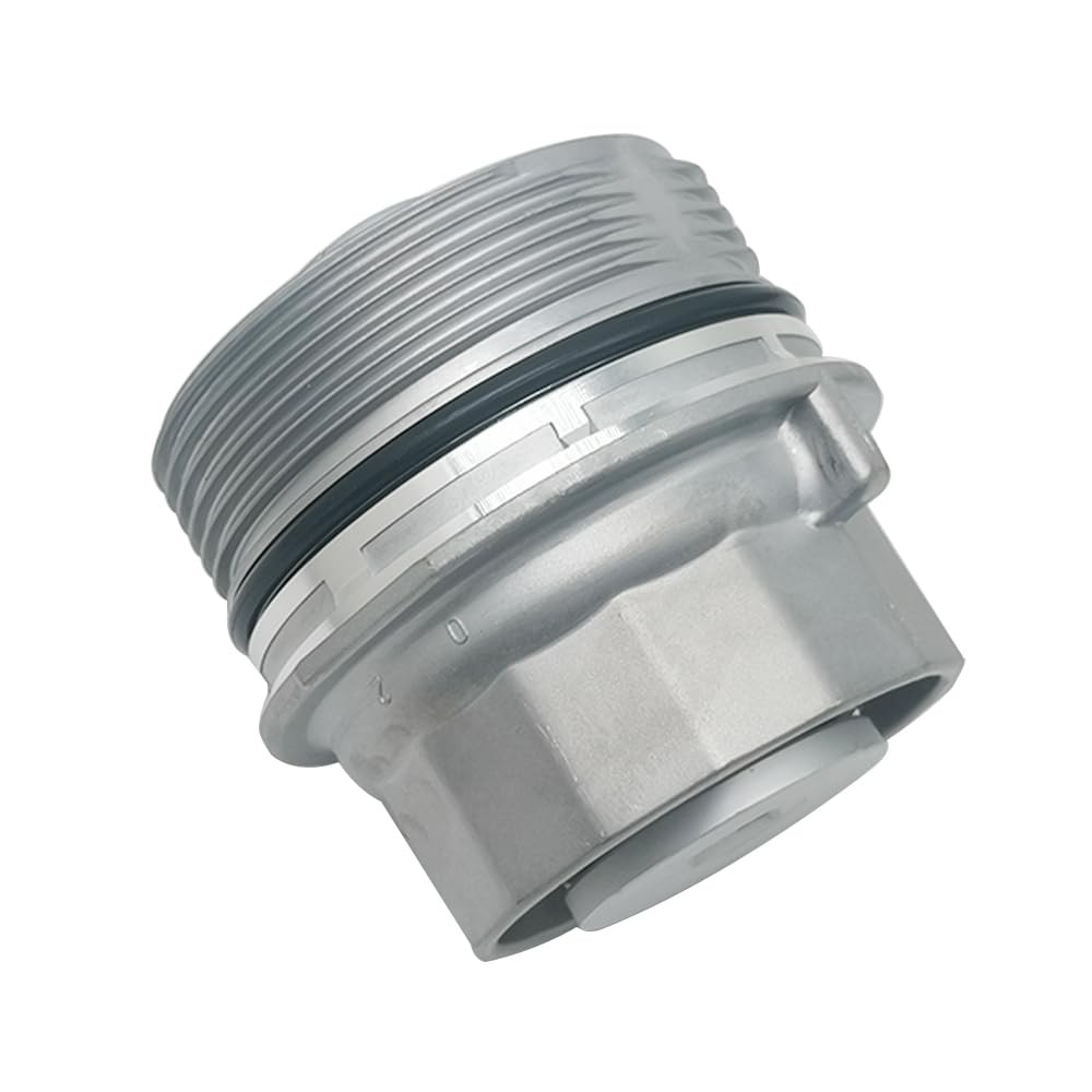Oil Filter Housing Cap Assembly with Plug Drain Compatible Silver