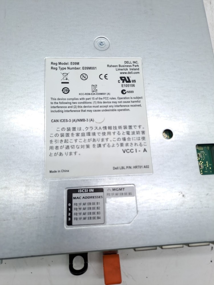 Dell E09M Type 11 PS6100 PS6100E PS6100XV HRT01 EqualLogic Controller Module