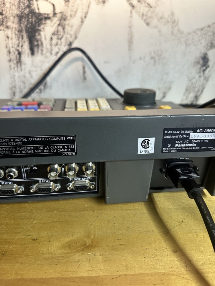 Panasonic AG-A850P Edit Controller Untested Sold As Is