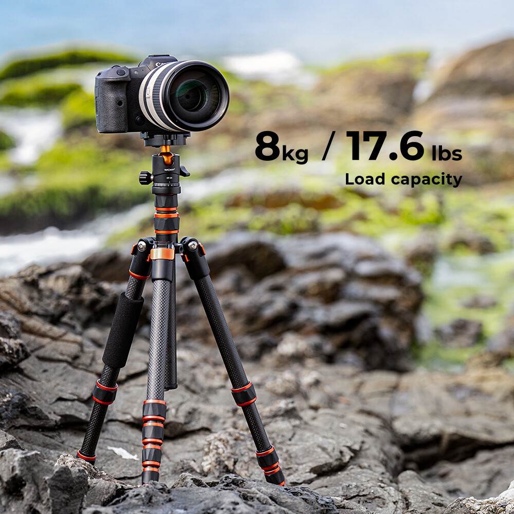 K&F Concept Carbon Fiber Camera Tripod with Metal Ball Head for DSLR Cameras