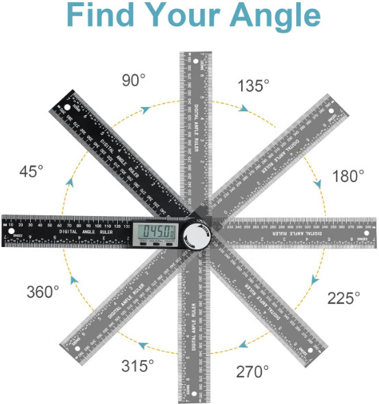 Third Generation Protractor Angle Finder, Digital Angle Ruler with 7Inch/200Mm,