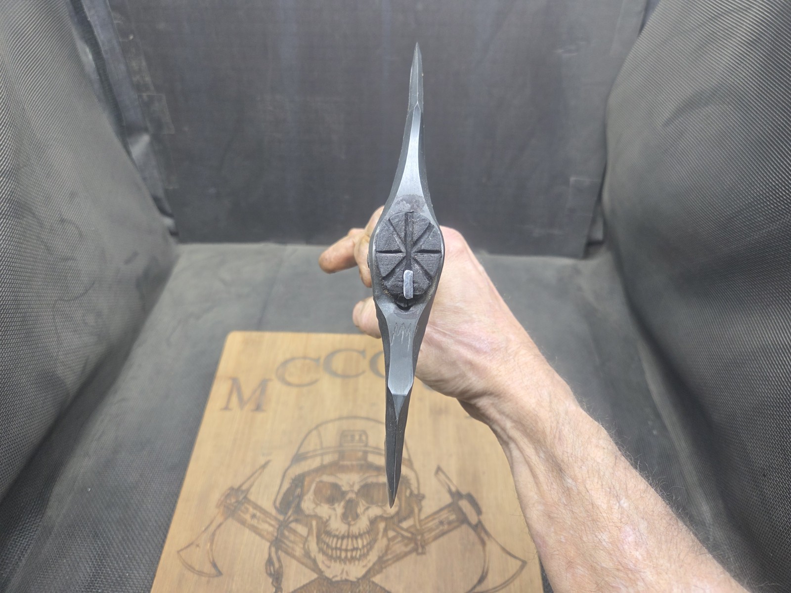 HAND FORGED AIRBORNE RANGER SPIKE TOMAHAWK BY MARK MCCOUN MADE IN THE USA