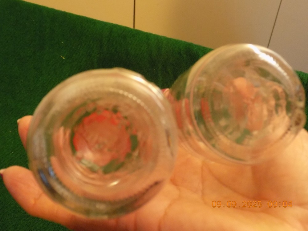 Vintage clear glass clown empty candy containers
