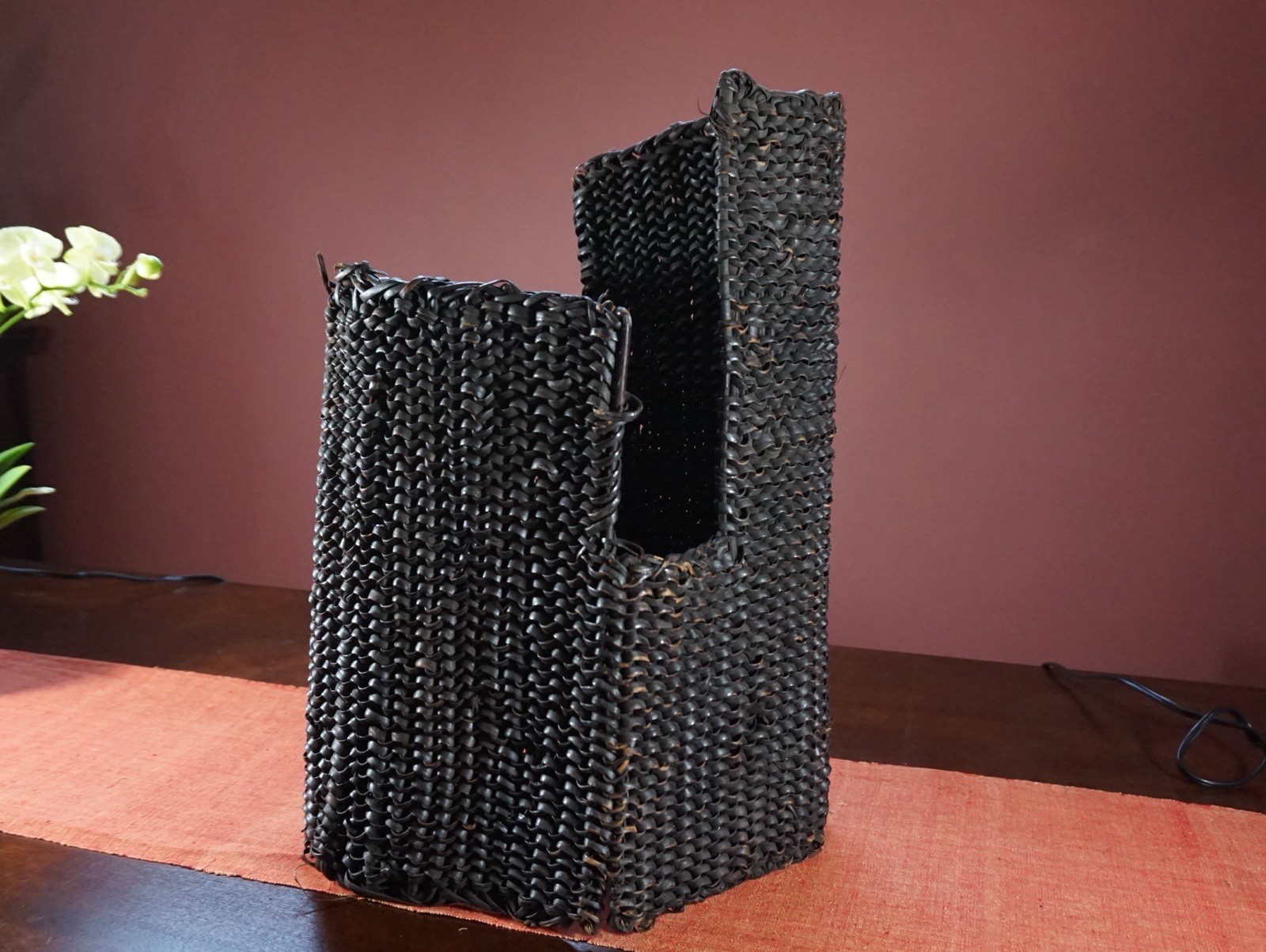 New Guinea Cuirass Armor Woven Rattan, sword, spear