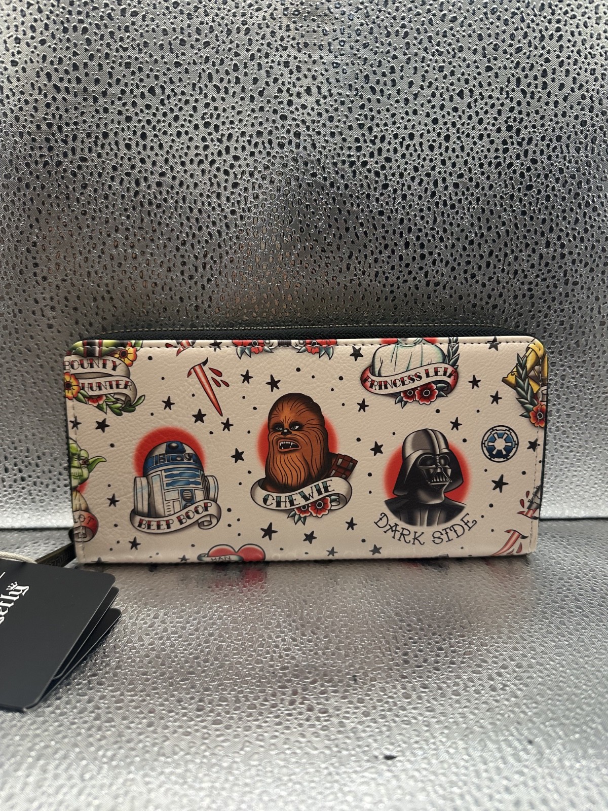 NEW WITH TAGS STAR WARS CHARACTER TATTOO DISNEY LOUNGEFLY LONG WALLET STWA0232