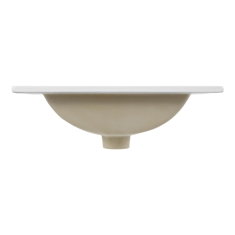 20 Inch White Ceramic Rectangular Sink Basin For Bathroom Vanity Classic Style