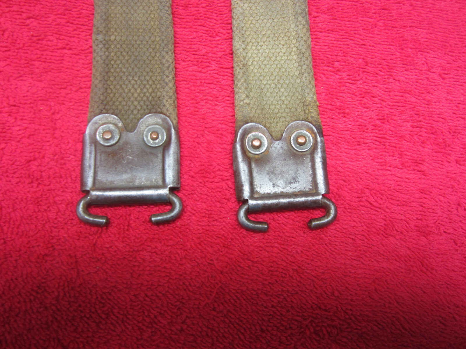British Original WWII Web Enfield Rifle Sling W/Brass Hooks