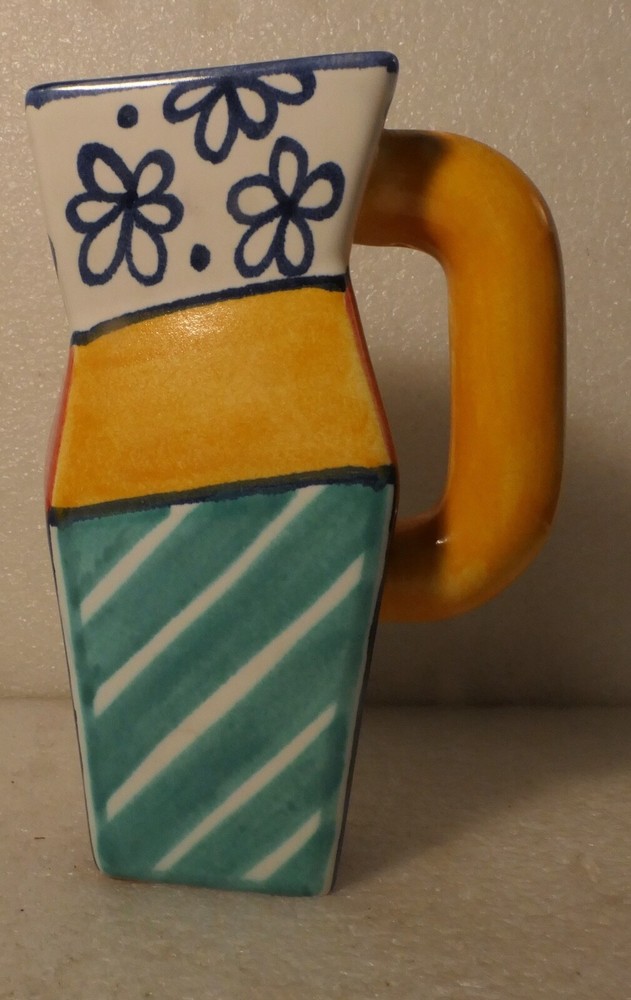 BENLLOCH SPAIN CERAMIC PITCHER ABSTRACT DESIGN SIGNED
