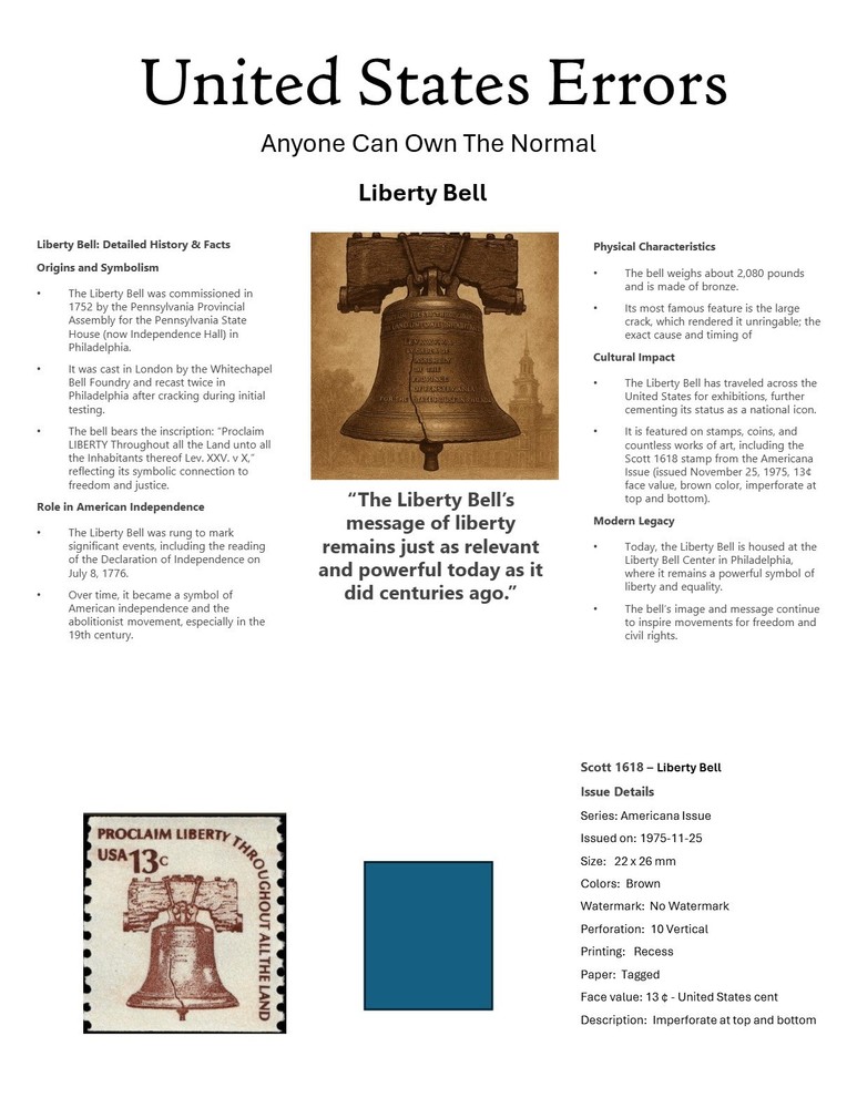 Centsational Custom Presentation Panel For Error SN 1618 - 8.5” X 11”