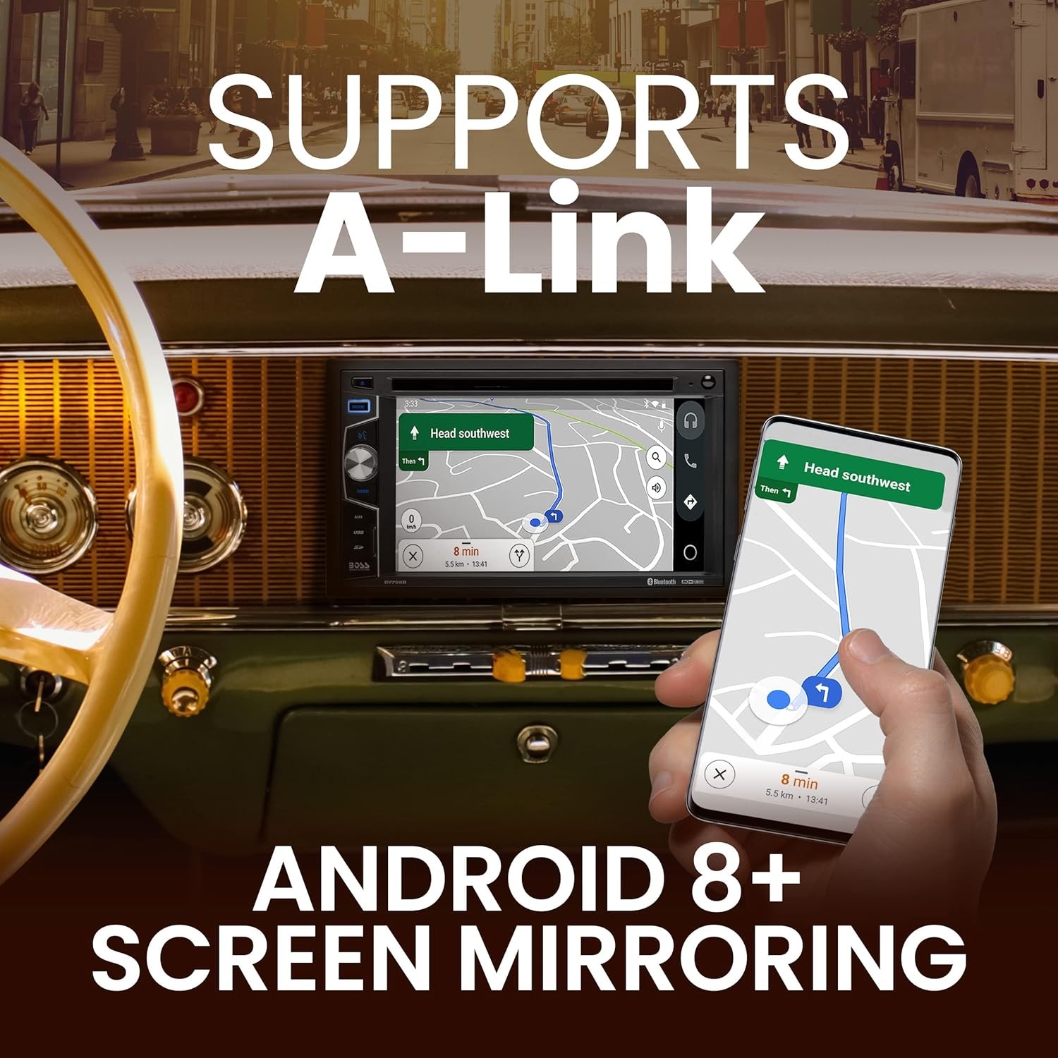 BOSS BV755BLC 6.2" Double Din Car Stereo CD USB Bluetooth + Backup Camera