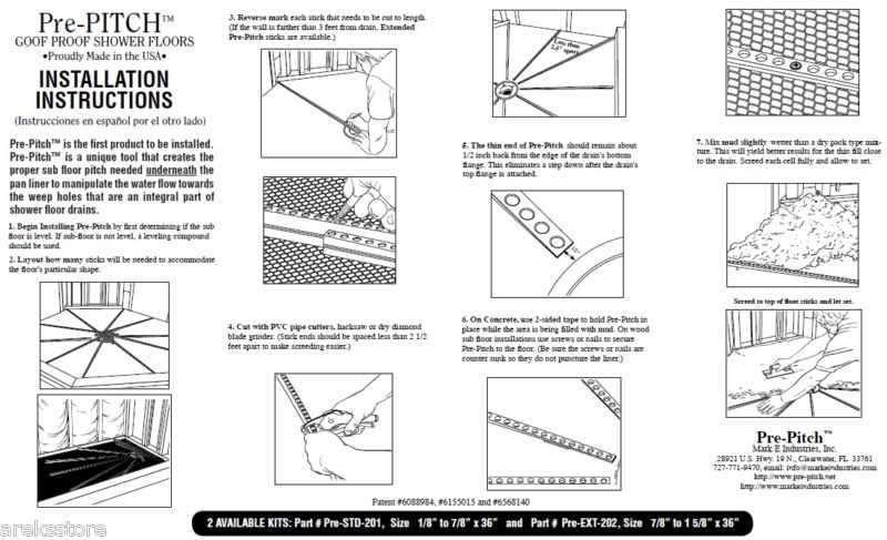 Pre-Pitch Kit STD-201 "Goof Proof Shower" Mark E Industries
