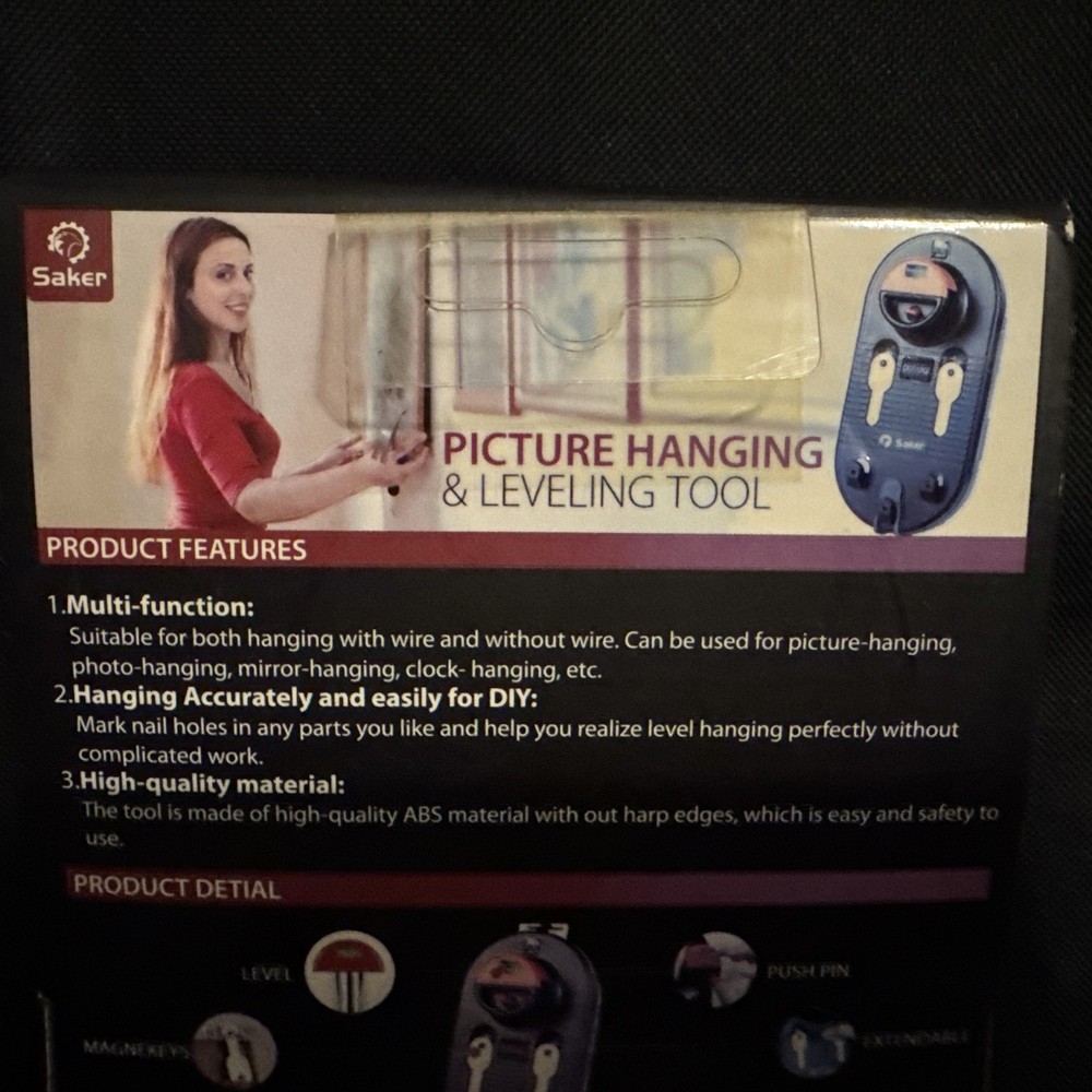 Picture Hanging & Leveling Tool Kit. Saker. New Open Box.