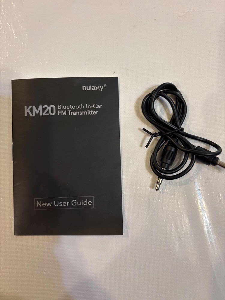 NEW Nulaxy KM20 Wireless In-Car Bluetooth FM Transmitter Version Guide Wire NWOT