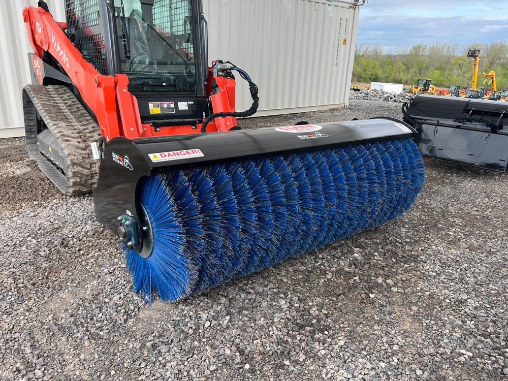 2025 84" Hydraulic Angle Broom Skid Steer Attachment. Regular Flow Hydraulics.