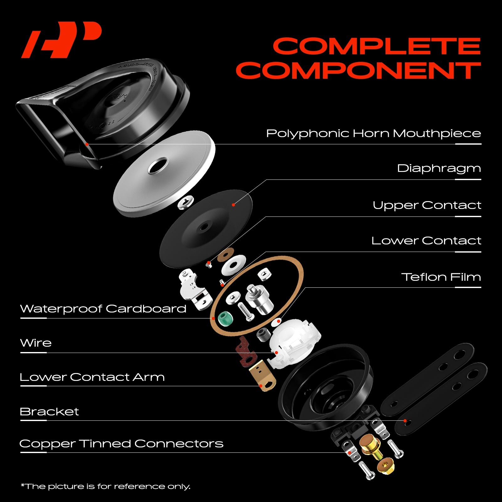 A-Premium 1 Set Car Snail Horn w/ 2 Connectors for Hyundai Elantra Sonata Kia
