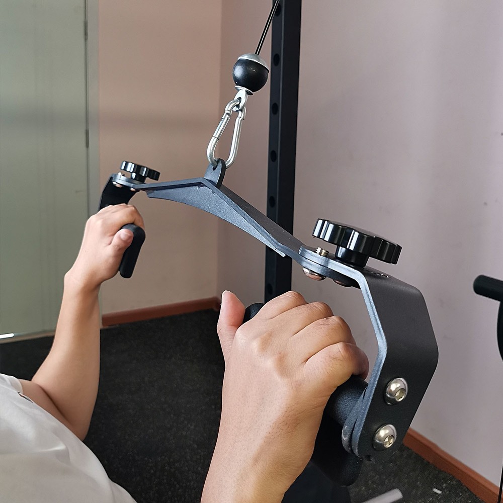 Adjustable Lat Pull Down Bar Cable Machine Attachments for Gym Wide Grip Handle