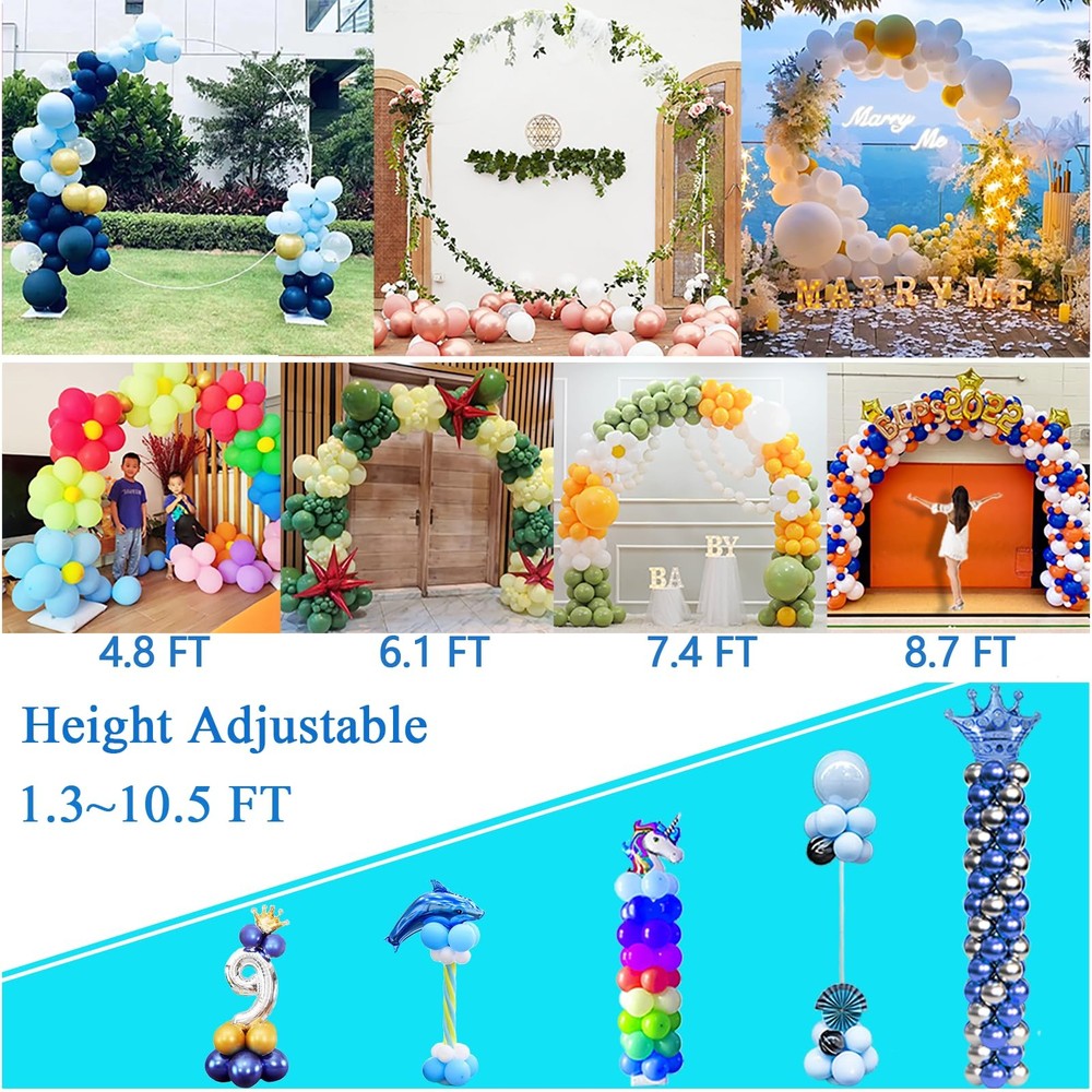 Balloon Arch Stand, 7.5ft Large Round Backdrop Frame, Adjustable Half Circle ...