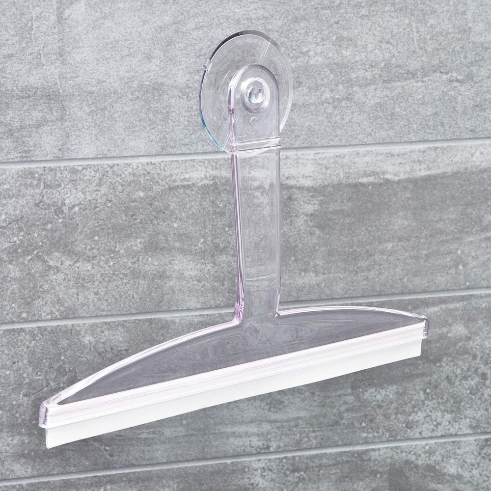 iDesign 22300 Plastic Plastic Suction Squeegee with Storage Hook Shower, Window,