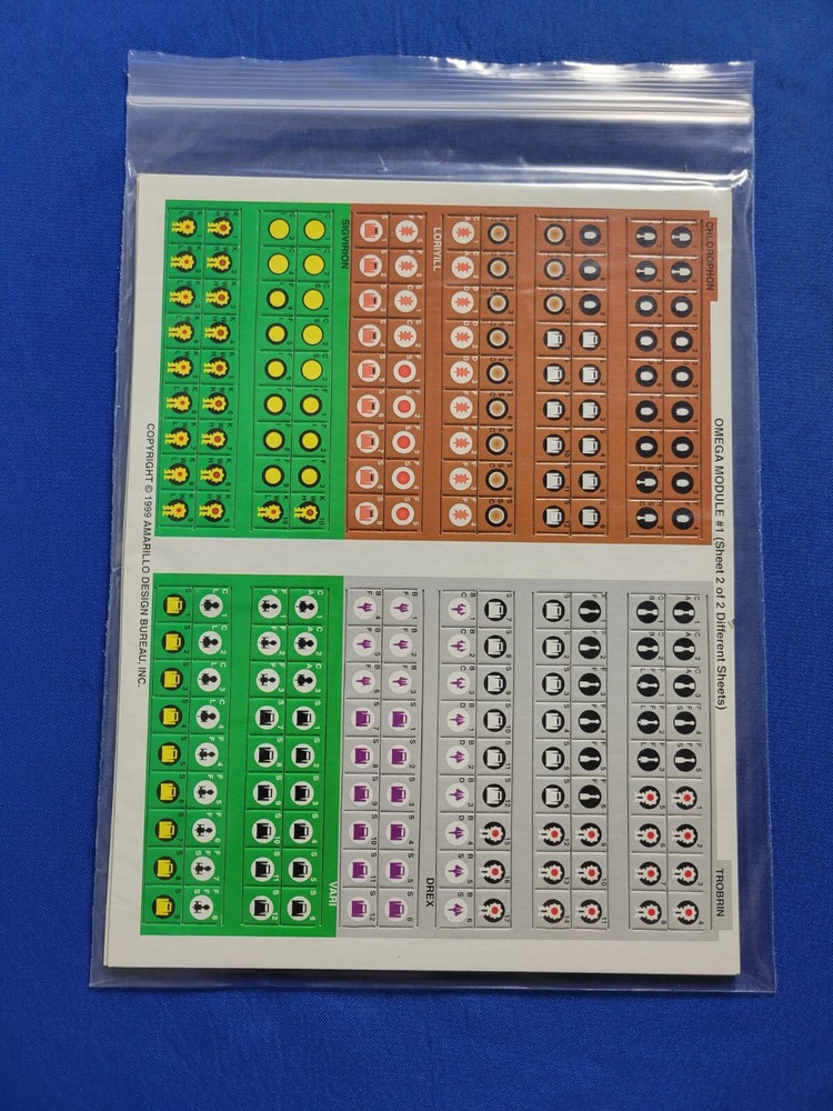 Omega Module Counters (2) Sheets - Star Fleet Battles (Unpunched)