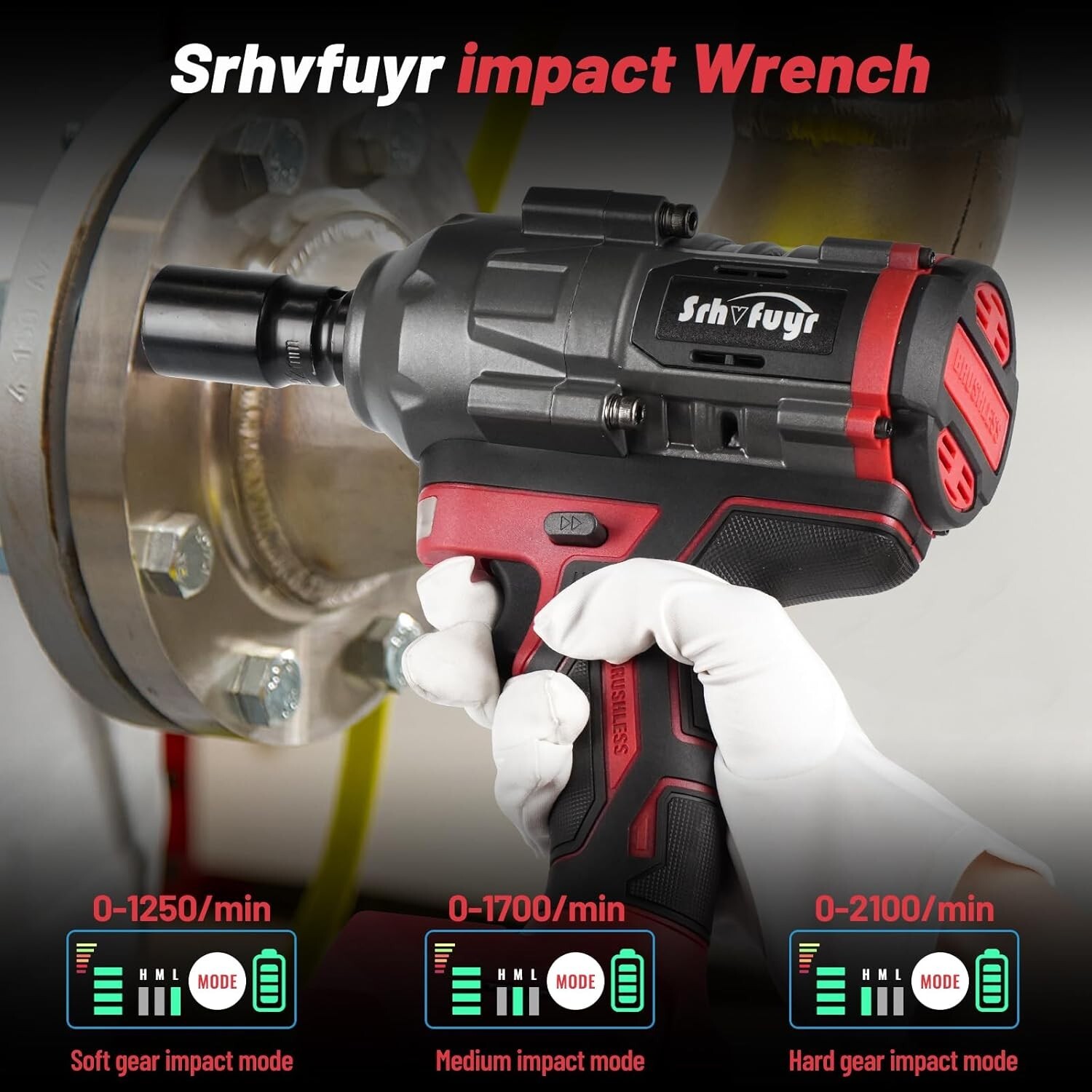 Cordless Impact Wrench 1/2 inch Up to 740FT-LBS Fits Milwaukee 18V (No Battery)