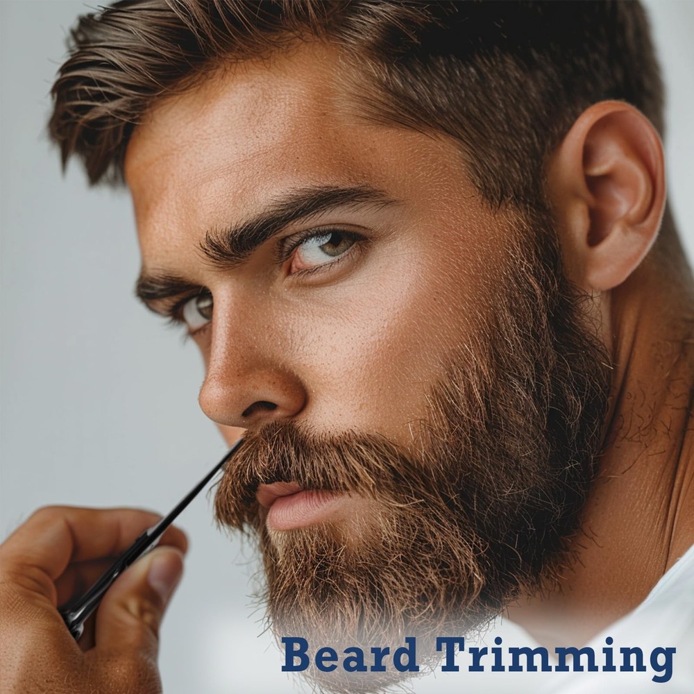 Sharp Stainless Steel Shears - Black - Professional Beard & Mustache Scissors...