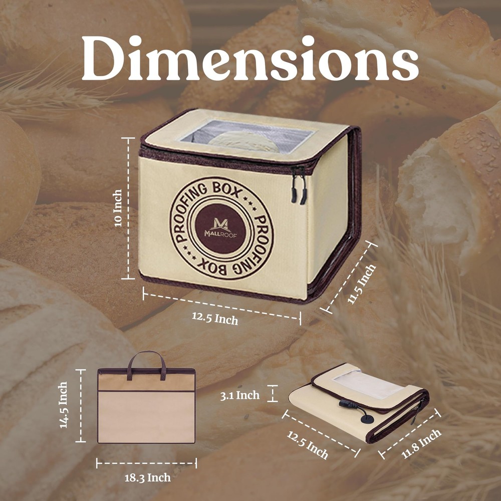 Bread Proofing Box – Bread Proofer, Dough Fermentation Box with Carry Bag, Sourd