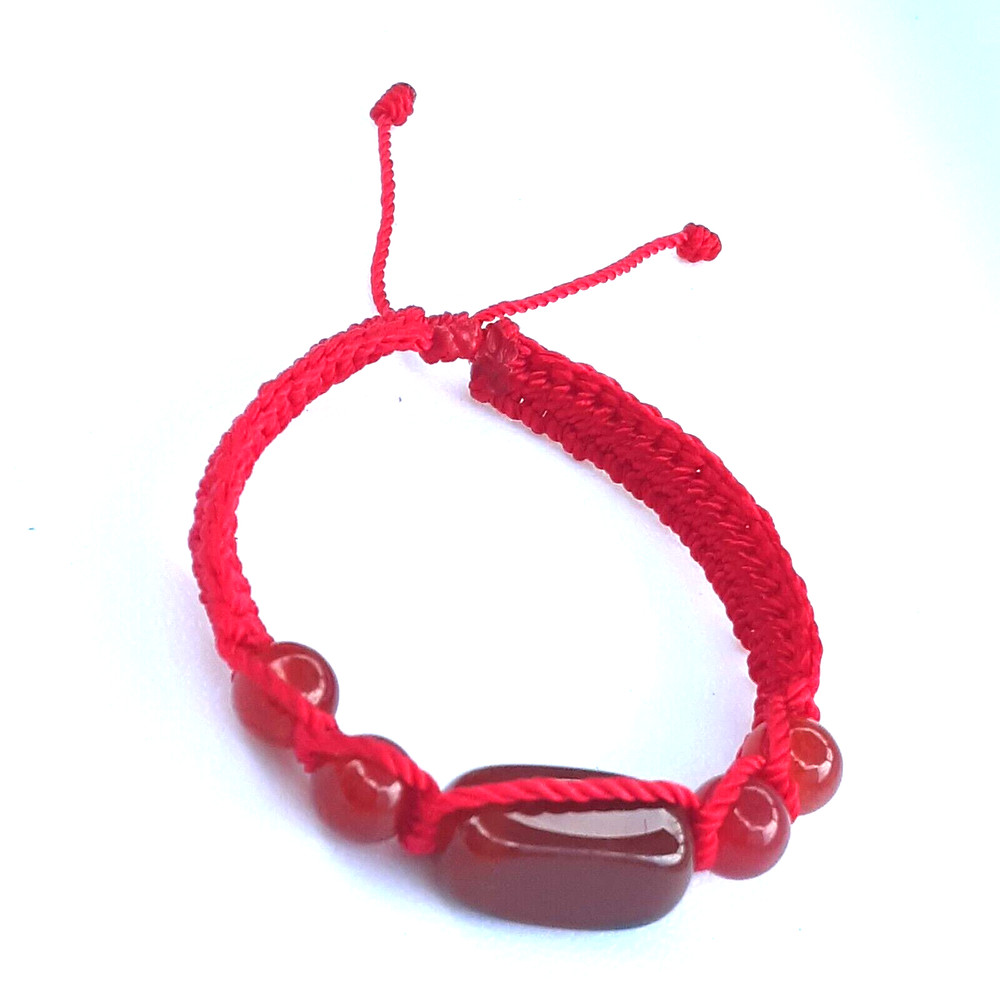 Protection Bracelets Red Agate on Red string