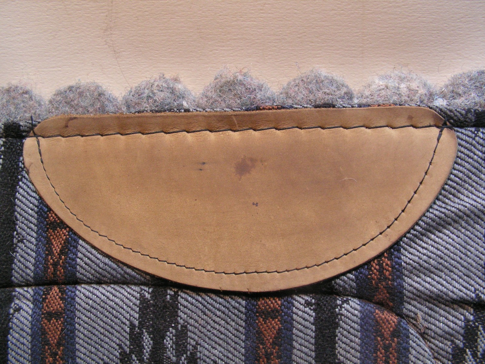 Vintage Saddle Pad Blanket Small Pony Southwestern 16 1/2" x 16" X 7/8" Leather