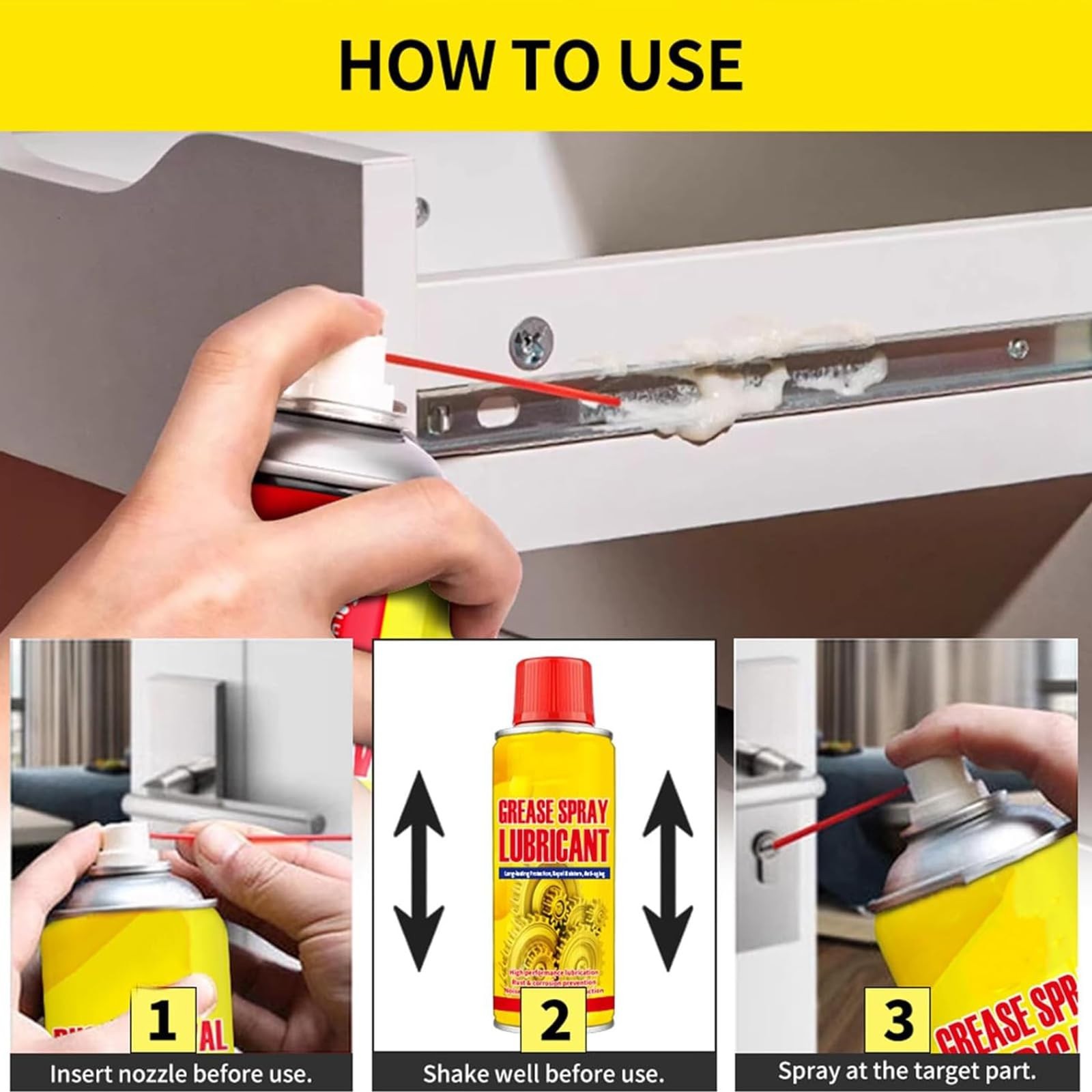 2-in-1 Rust Remover Anti-Rust Lubricant Spray for Metal Tools Vehicles 6.1oz