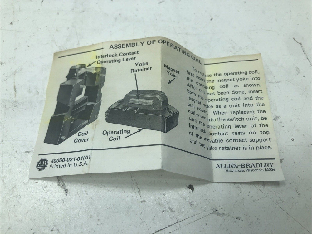 Allen-Bradley 70A562 Operating Coil