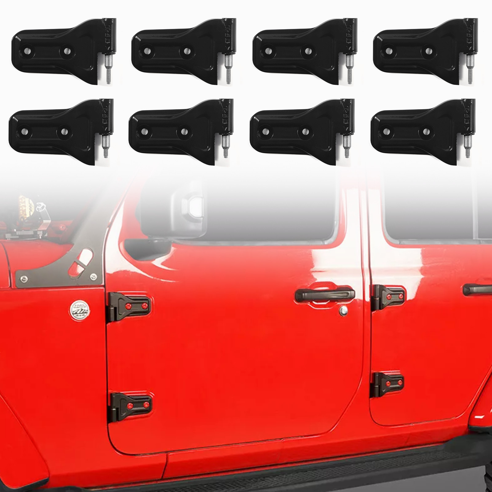 Hooke Road 16Pcs Door Hinges Replacement Fit 18-25 Wrangler Jeep JL Gladiator JT