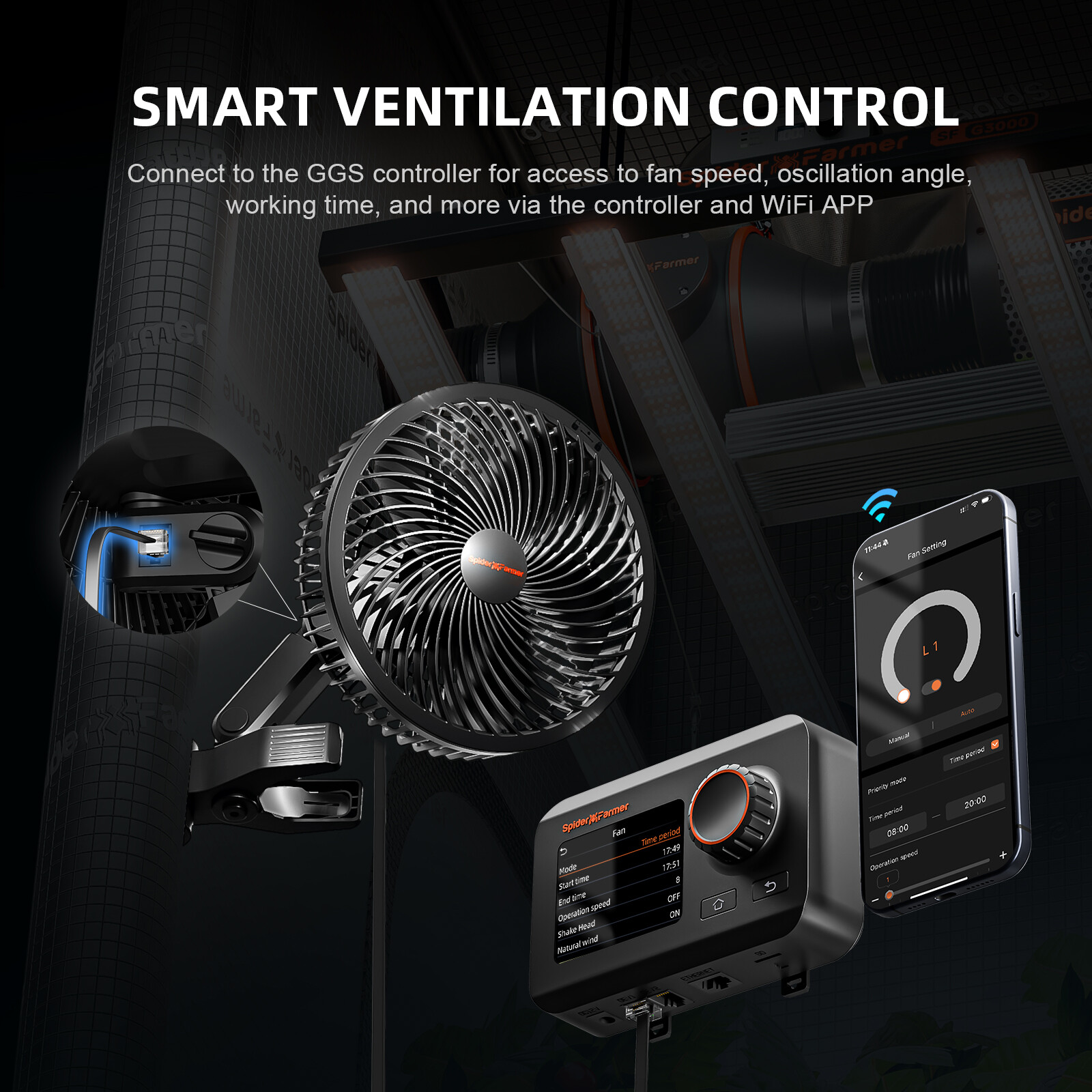 Spider Farmer 6-Inch Grow Tent Fan with Smart App Control