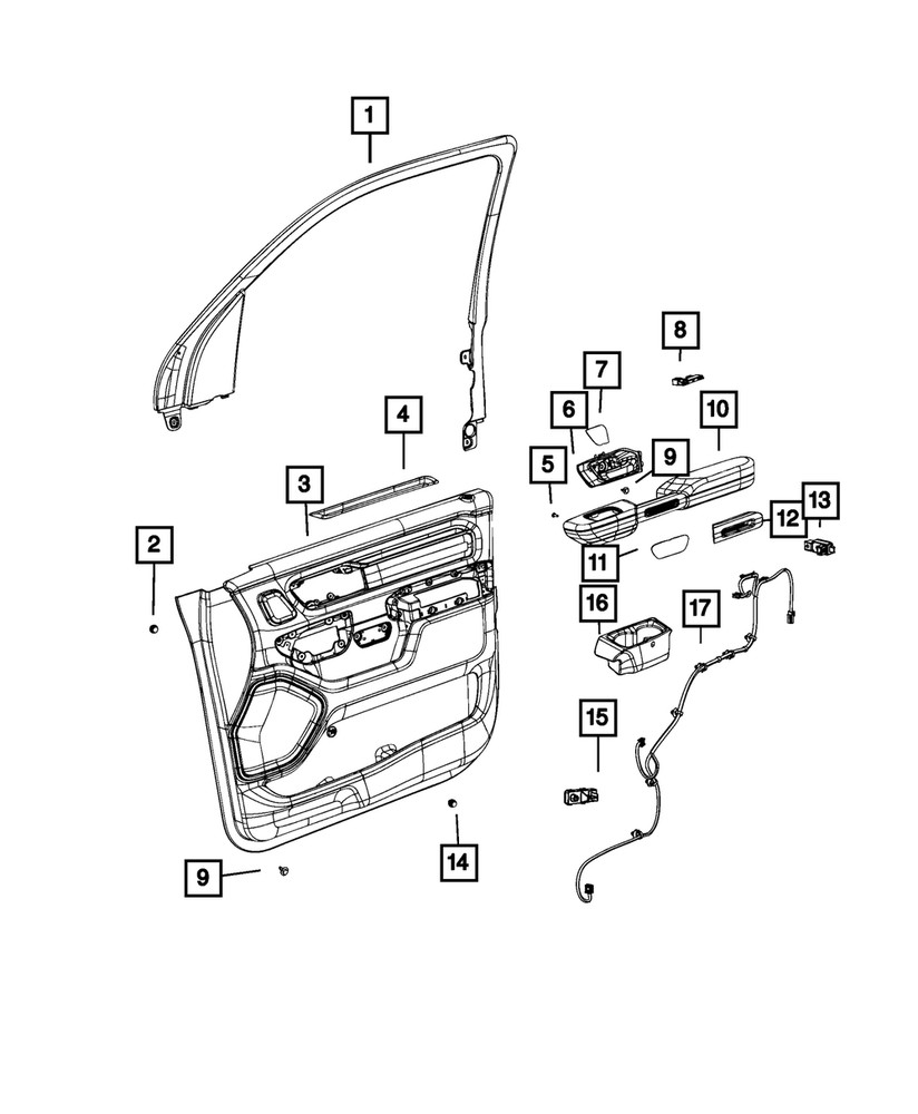 Genuine Mopar Cup-Holder Left 5YK47TX7AC