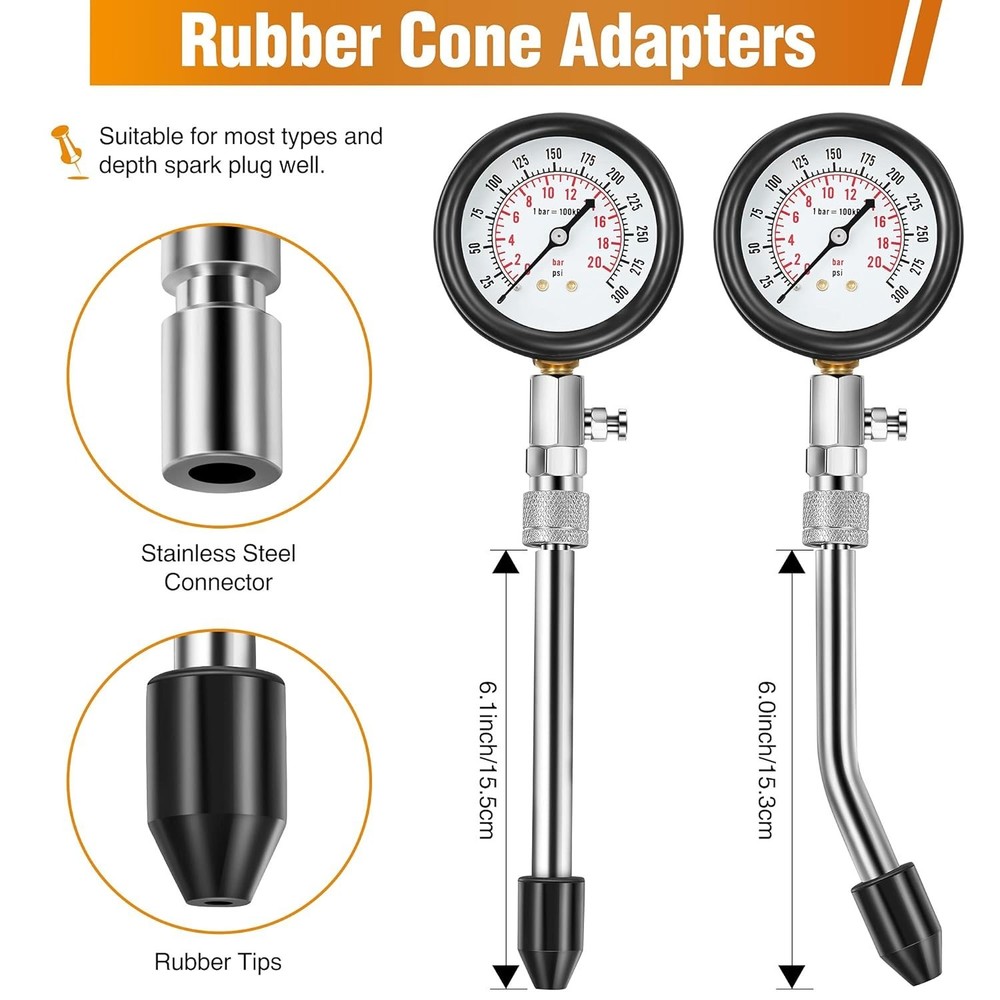 Complete Compression Testing Kit - Car & Motorcycle