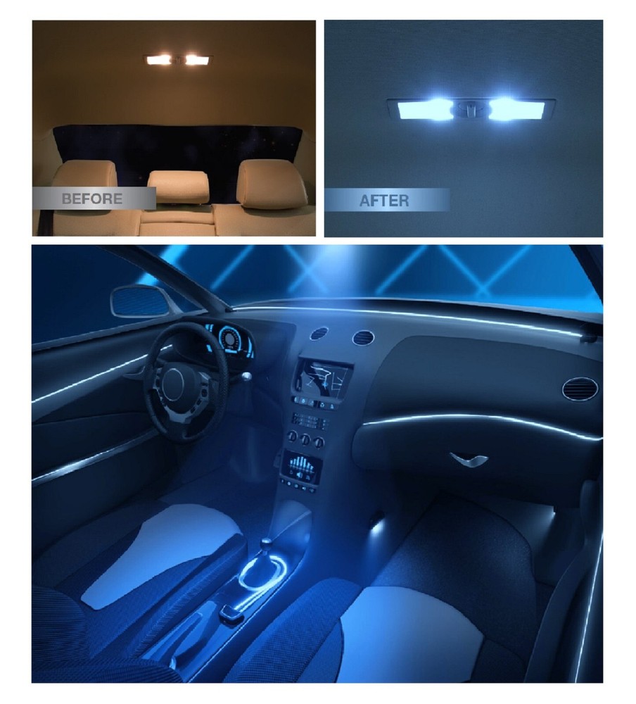 LED Light Canbus Error Free 211-2 5W Blue 10000K Two Bulb Interior Dome Replace