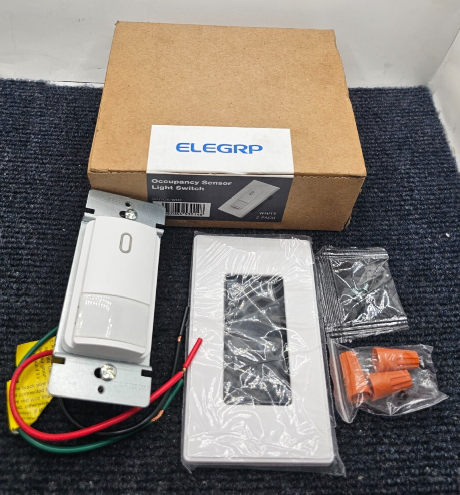 ELEGRP SP17OS-WH2 Single-Pole Occupancy Sensor Switch, PIR Motion Activated