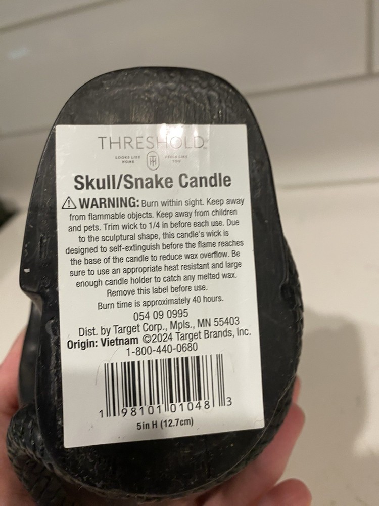 Skull Snake Candle
