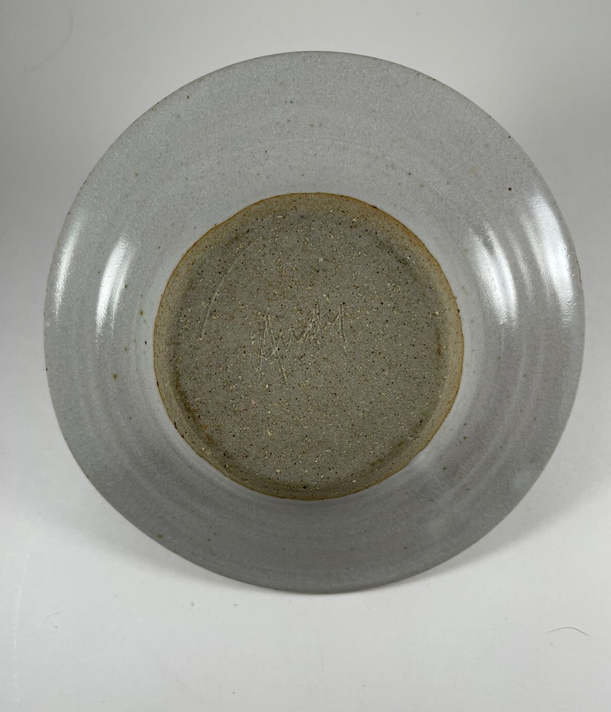 Pottery Chamberstick Candle Holder Signed. As Is.