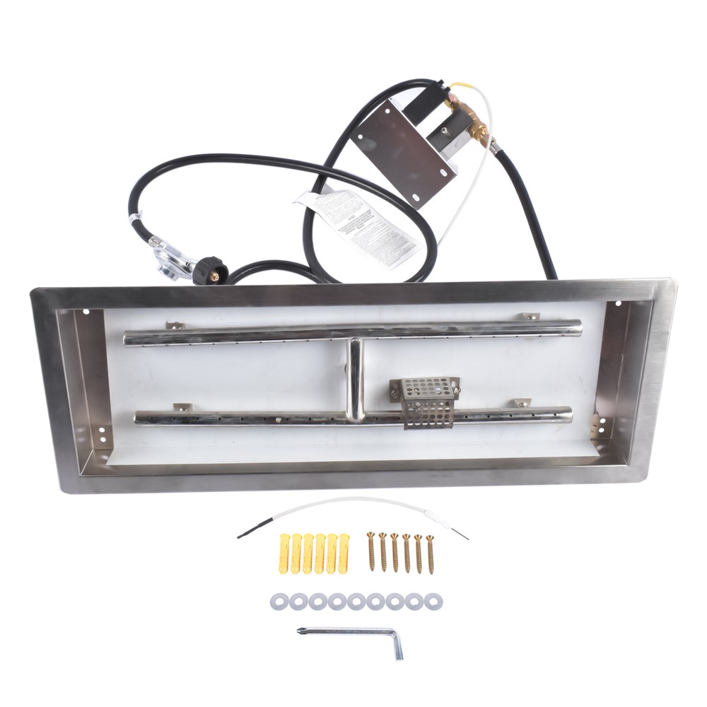 Fire Pit Pan Stainless Steel Fire Pit Burner Kit Rectangular or Round Outdoor