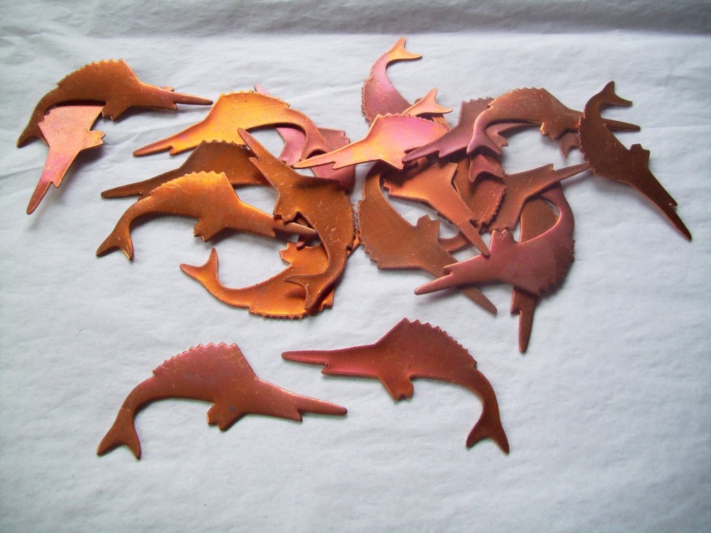 10 Pcs. Raw Copper Blanks, Stampings - SWORDFISH SHAPE