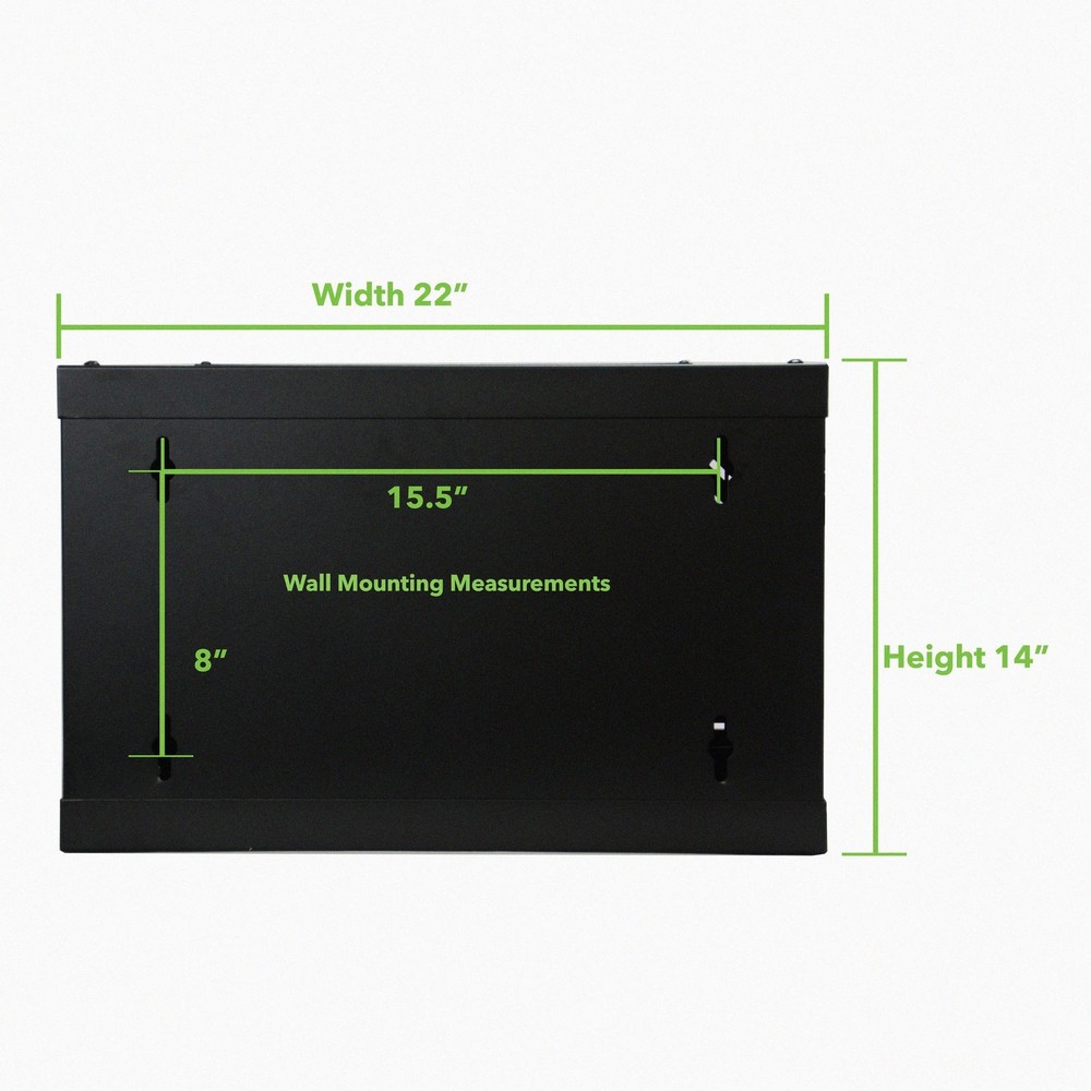 Server Cabinet 19" 6U Rack Wall Mount 16.5" Deep with Key Lock Fan Data Network