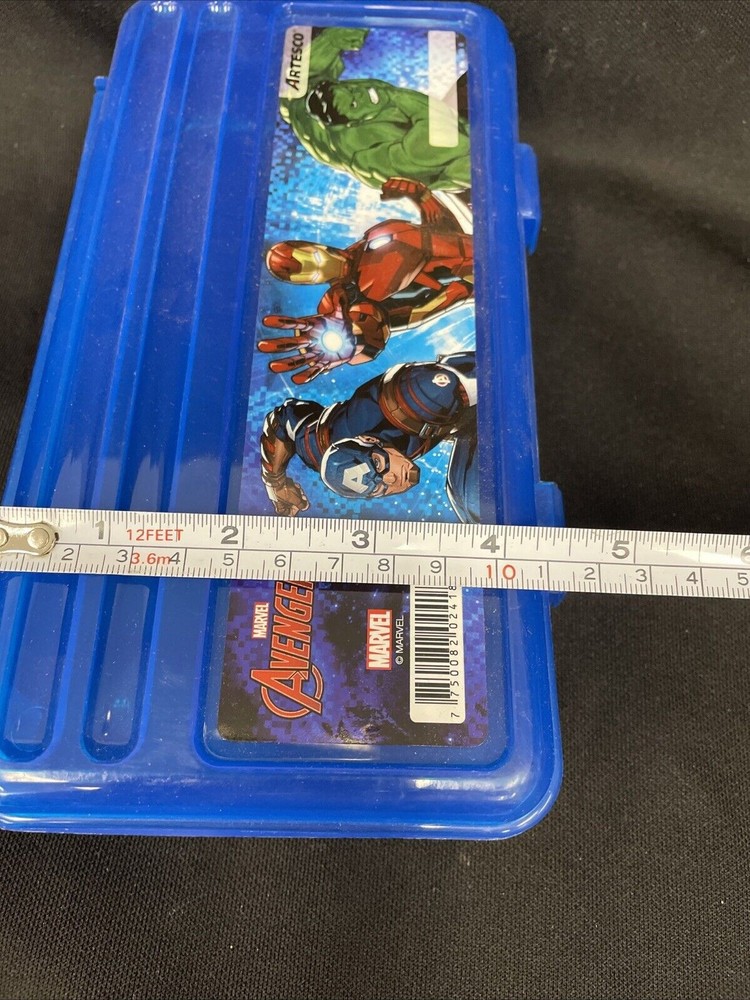 Marvel Avengers Heroes Blue Plastic Pencil Case